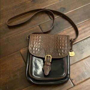 Vintage Brown and Black Brahmin Crossbody Bag Excellent Condition